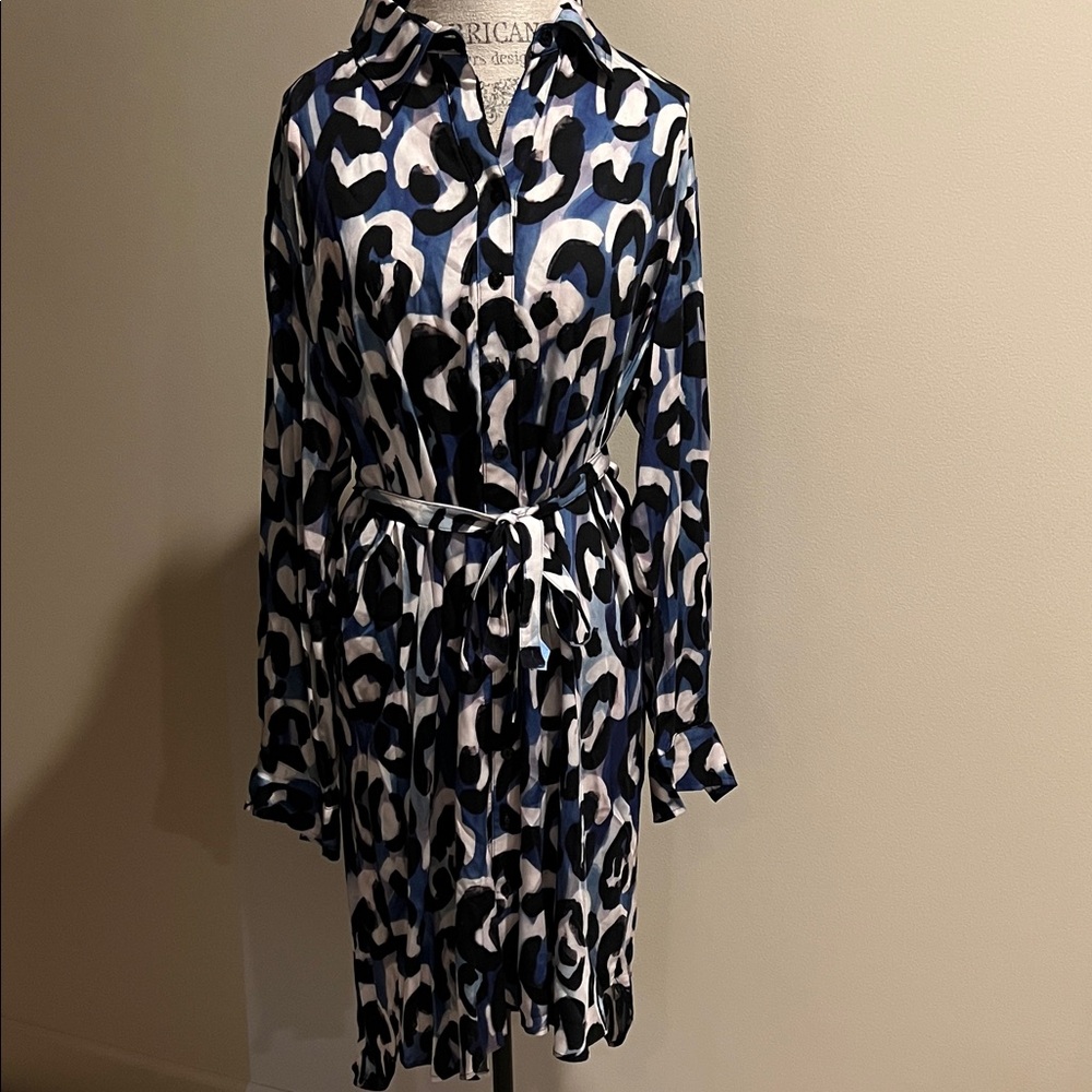 Finley Blue and Black Patterned Dress